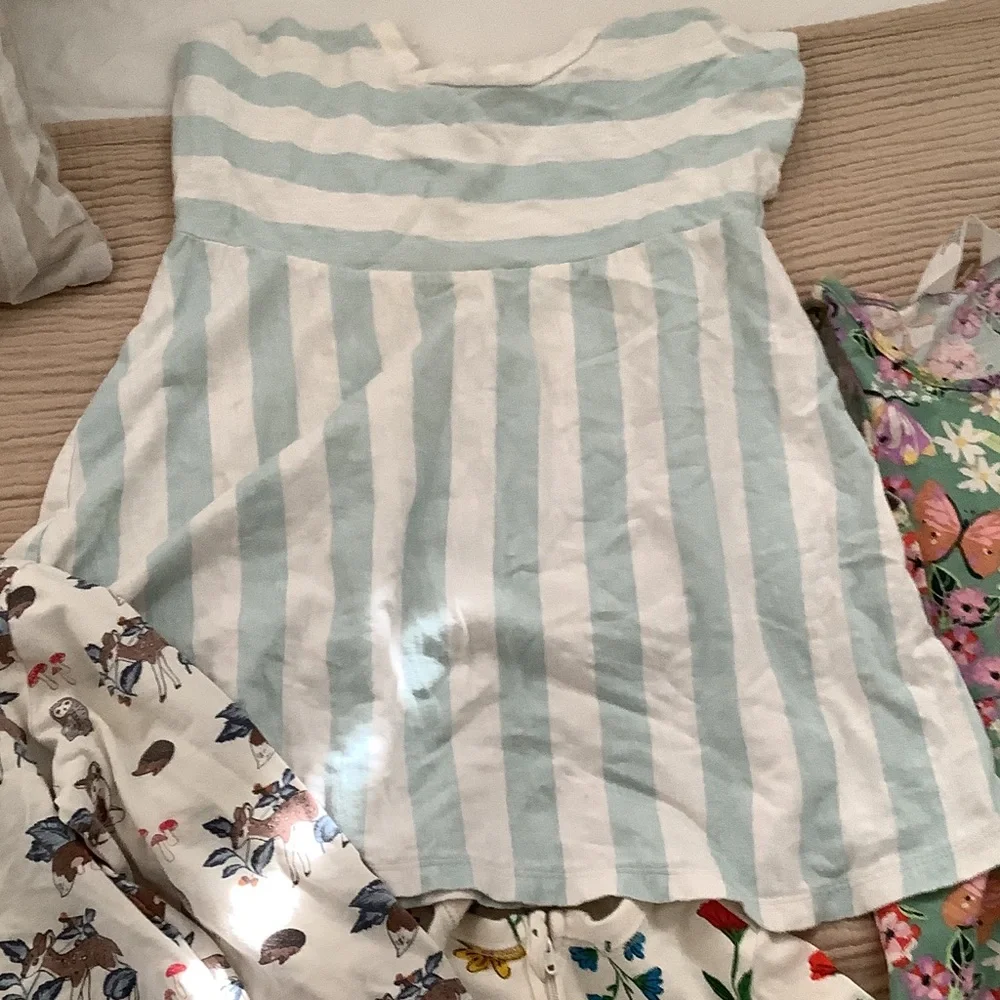 Old Navy Multi-Print Girls Pajama Tops & Mix - Red Plaid, White Hearts, Floral
